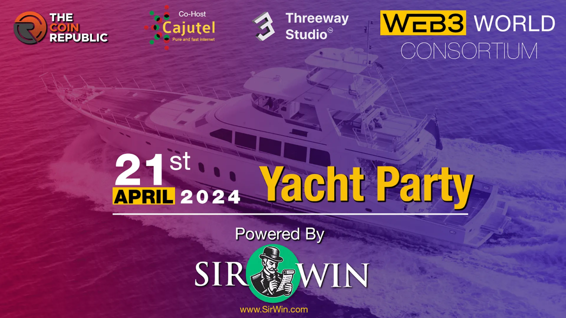W3WC: The Pre-Reception Welcome Yacht Party Powered By SirWin, Crypto Casino & Betting